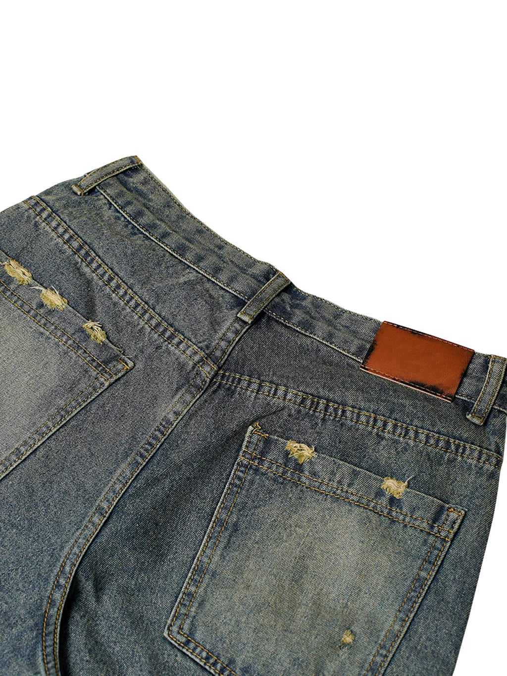 High Street Washed Distressed Denim Shorts - 2100