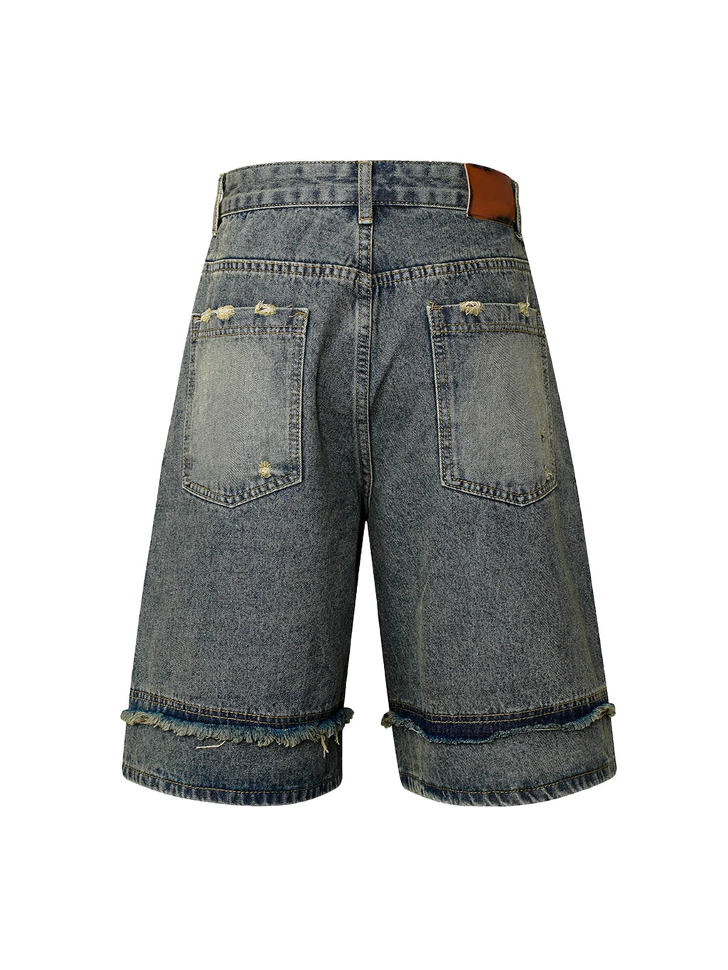 High Street Washed Distressed Denim Shorts - 2100
