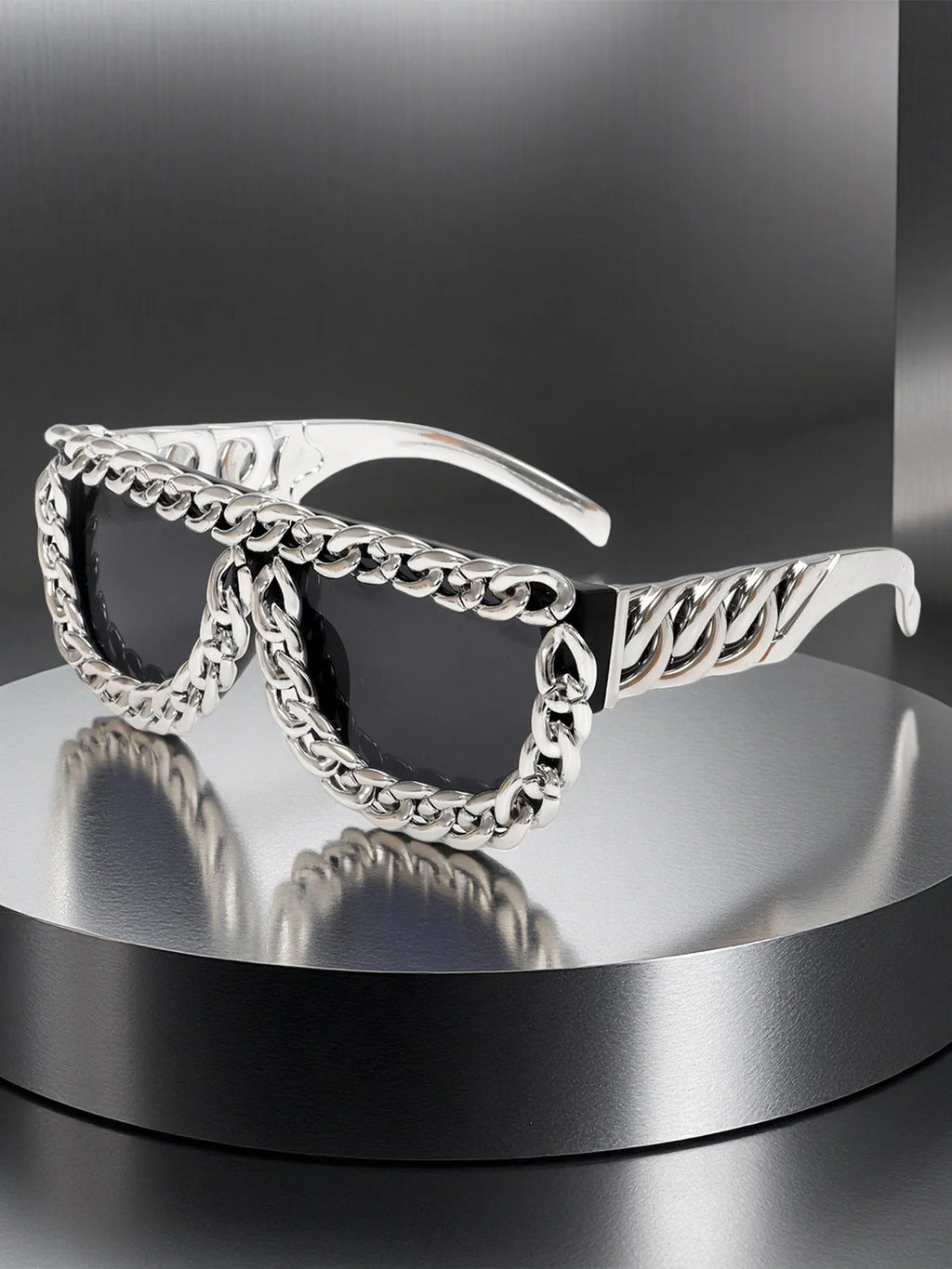 Street Square Frame Chain Sunglasses