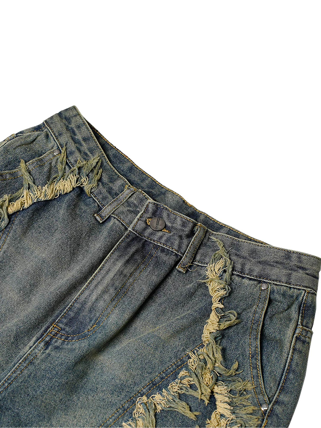 High Street Washed Distressed Denim Shorts - 2100